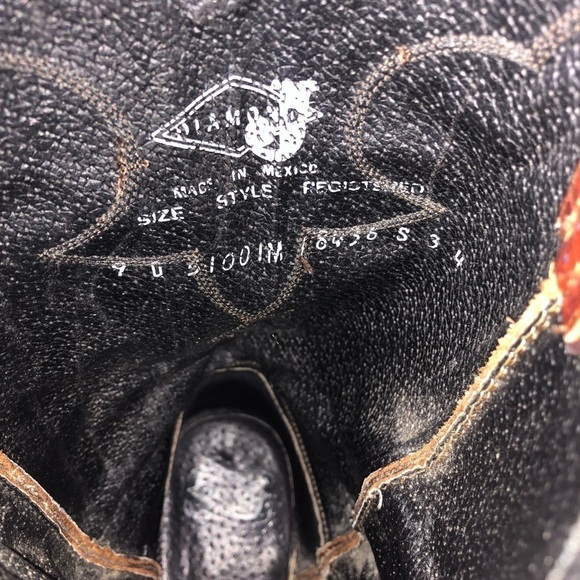 Diamond J by Justin Brown Leather Cowboy Western Boots Size 9D - Picture 7 of 7